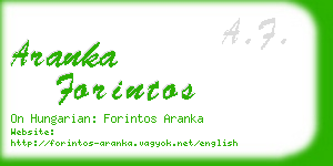 aranka forintos business card